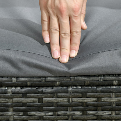 Rattan Sun Lounger Adjustable Garden Furniture Recliner Bed Chair Reclining Patio Wicker Grey