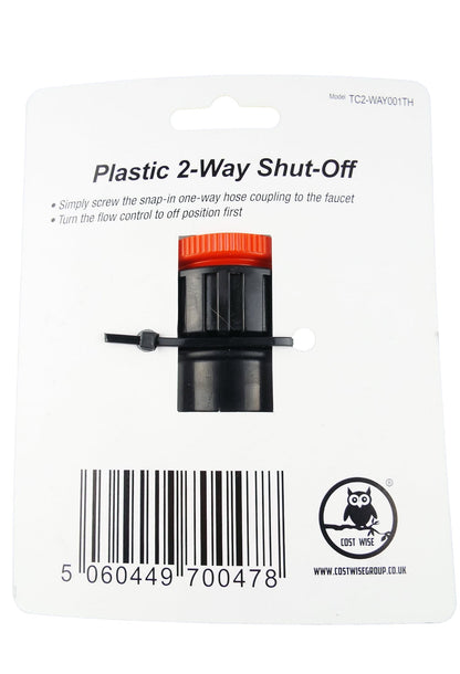 Double Tap Connector with Valves & Threaded Outlets Black/Orange