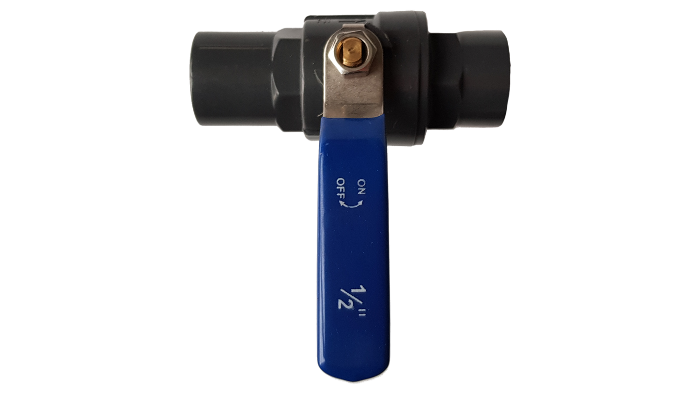 PP 3/4" BSPF Stopcock with Stainless Steel Ball Valve and Handle