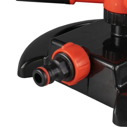 Cost Wise 3-Arm Adjustable Rotating Lawn Sprinkler Black Orange