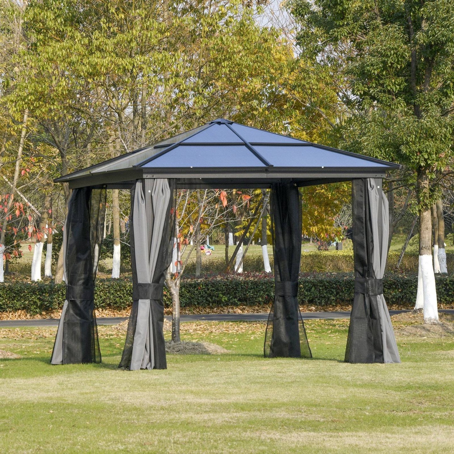 3 x 3M Hardtop Gazebo with UV Resistant Polycarbonate Roof & Aluminium Frame