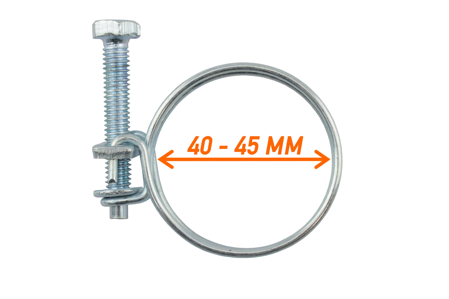 Double Wire Hose Clamp Galvanised 40mm-45mm