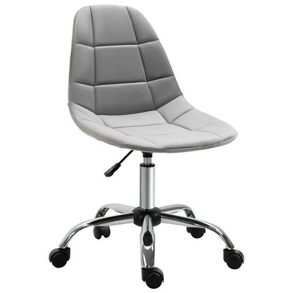 Ergonomic Office Chair Velvet Computer Home Study Chair Armless With Wheels Grey