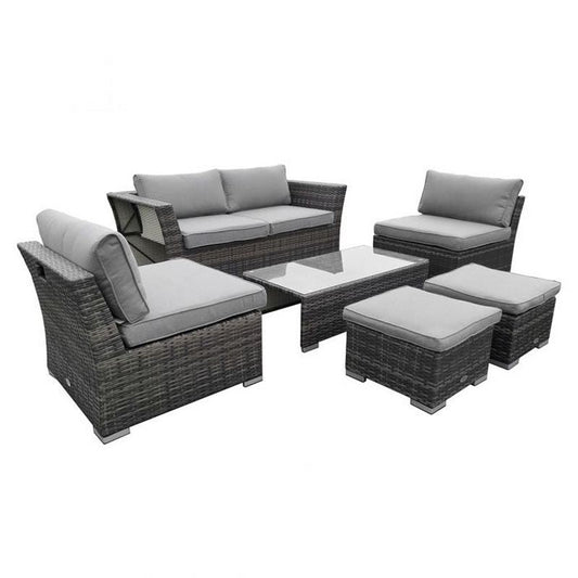 St Tropez Rattan Garden Furniture Set by Wensum - 6 Seats Grey