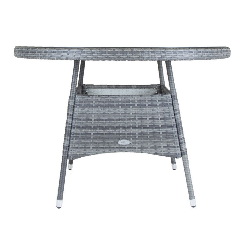 Essentials Rattan Garden Patio Dining Set by Wensum - 6 Seats Grey