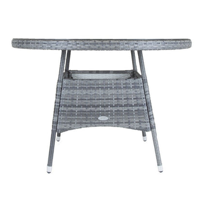 Essentials Rattan Garden Patio Dining Set by Wensum - 6 Seats Grey