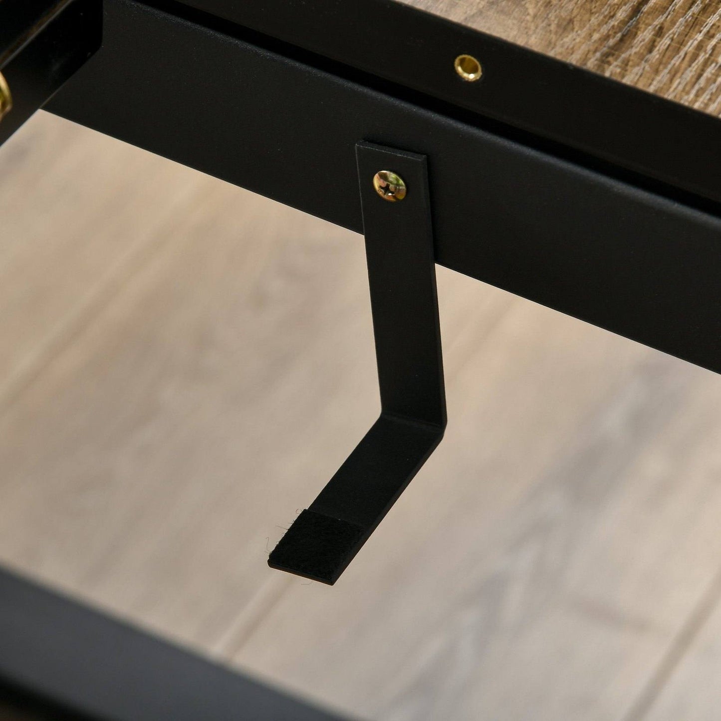 Extendable Dining Table Rectangular Wood Effect Tabletop For 4-6 People With Steel Frame & Hidden Leaves For Kitchen