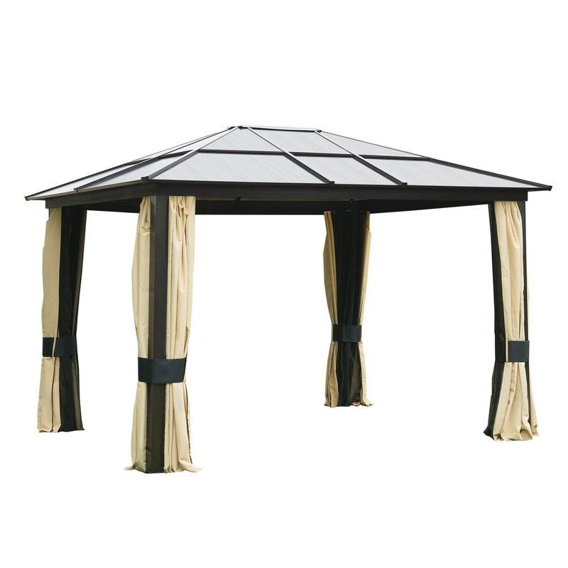 Outsunny 3 X 3.6(M) Hardtop Gazebo Canopy With Polycarbonate Roof And Aluminium Frame