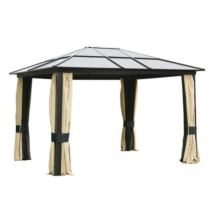 Outsunny 3 X 3.6(M) Hardtop Gazebo Canopy With Polycarbonate Roof And Aluminium Frame