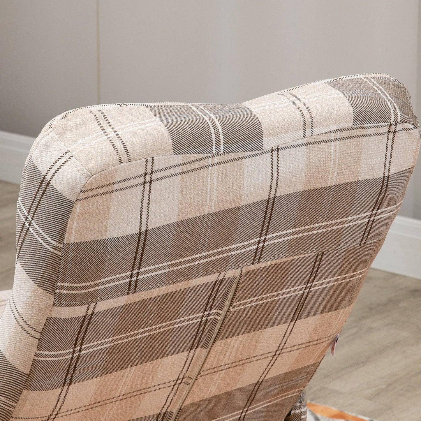 Linen Swivel Recliner Chair with Footstool