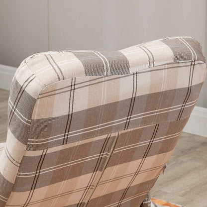 Linen Swivel Recliner Chair with Footstool