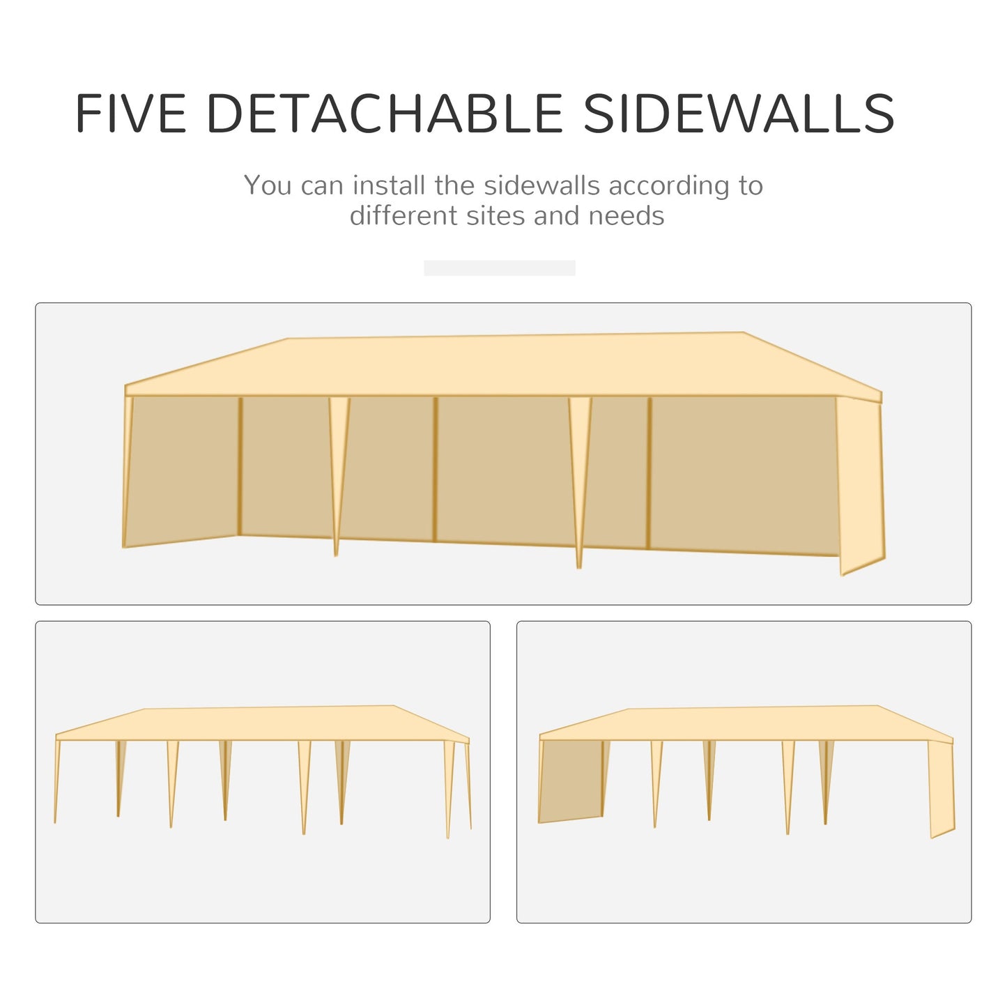 Garden Gazebo Marquee Party Wedding Tent Canopy 9m x 3m - White