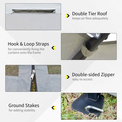 3.6 x 3.6 m Pop up Gazebo with Netting and Carry Bag