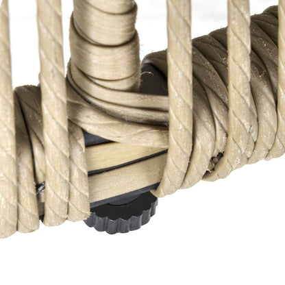 3-Piece PE Rattan Outdoor Conservatory Dining Set 2 Chairs Coffee Table Bistro Garden w/ Cushions Brown