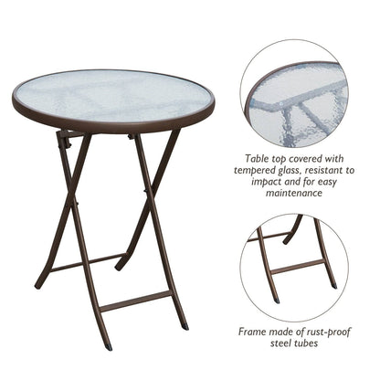 2 Seater Wicker Rattan Bistro Set-Brown