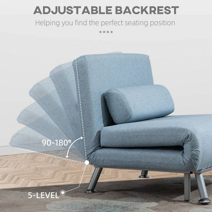 Adjustable Back Futon Sofa Chair - Blue