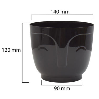 Atena Pot Without Hole 140mm Black