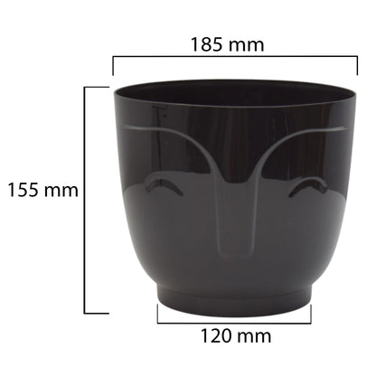 Atena Pot Without Hole 185mm Black