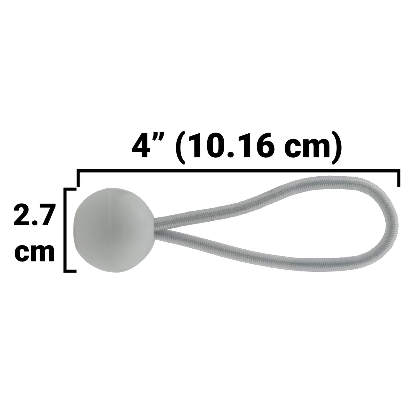 Grey L-Grade Tarpaulin with 20 x 4" Bungee Balls (White)