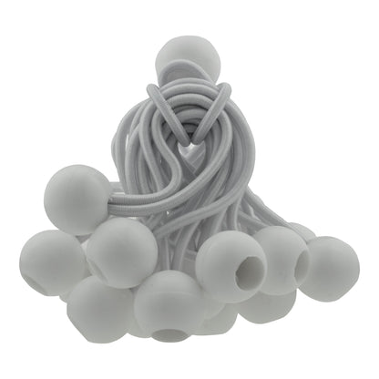 White M-Grade Tarpaulin with 20 x 4" Bungee Balls (White)