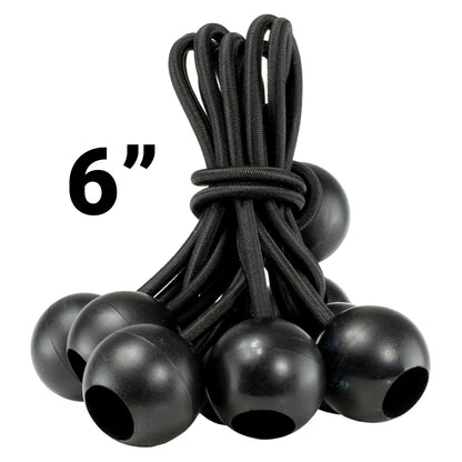 Silver XL-Grade Tarpaulin with 10 x 6" Bungee Balls (Black) and 10 x Screw Type Tarp Clips