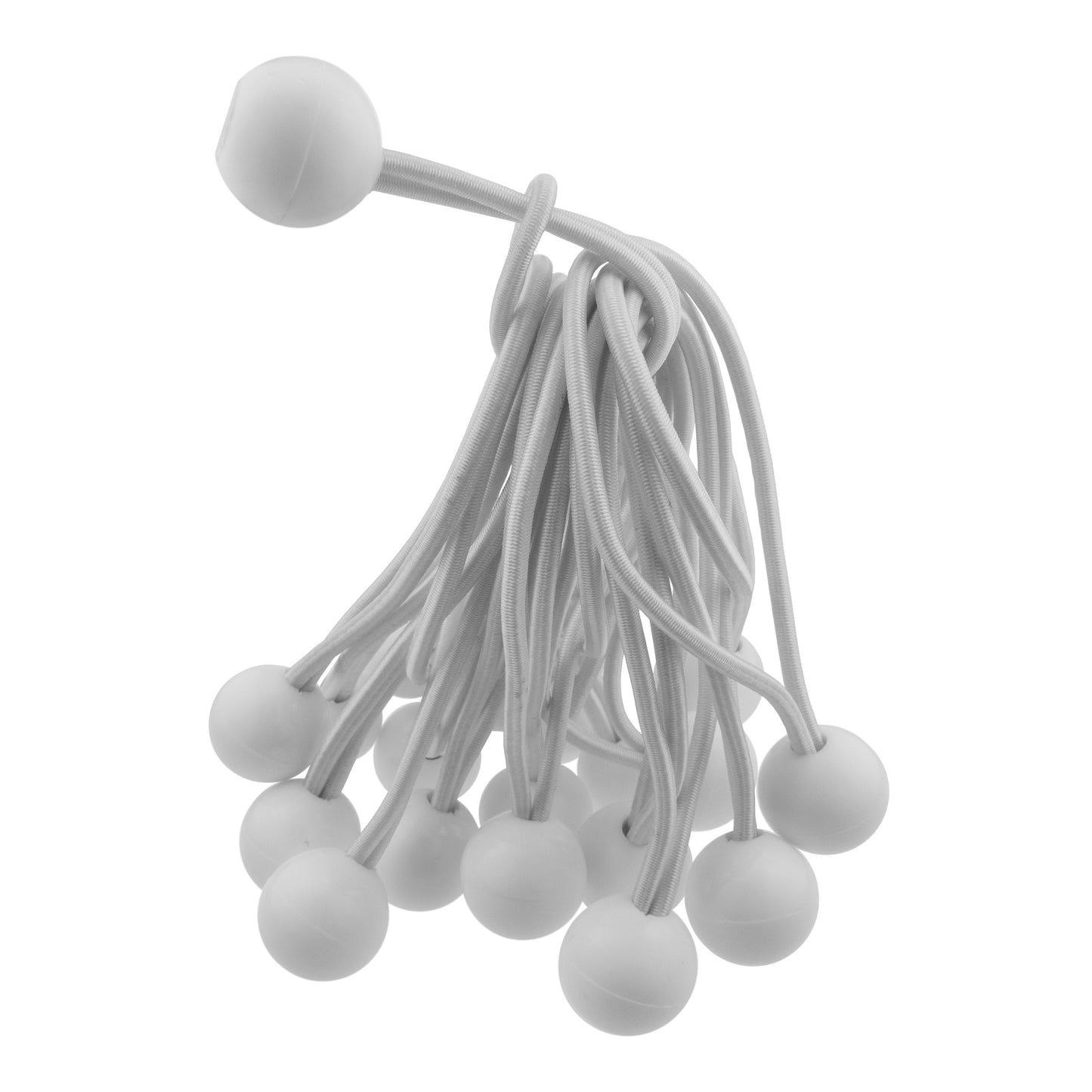 Grey S-Grade Tarpaulin with 20 x 6" Bungee Balls (White)