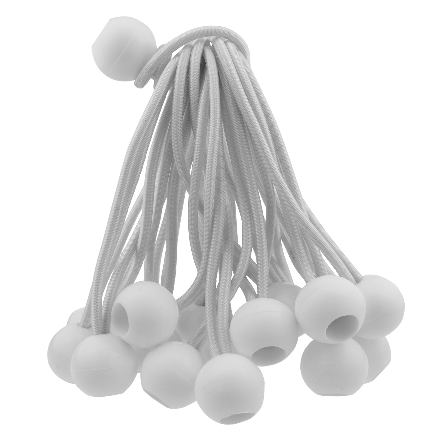 Grey S-Grade Tarpaulin with 20 x 6" Bungee Balls (White)