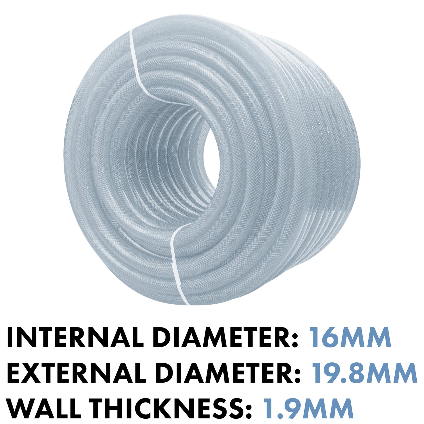 Clear Braided PVC Pipe 16mm*1.9mm