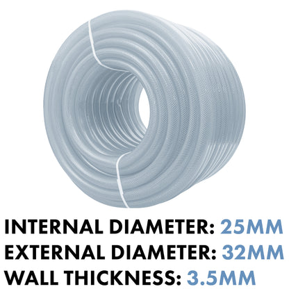 Clear Braided PVC Pipe 25mm*3.5mm