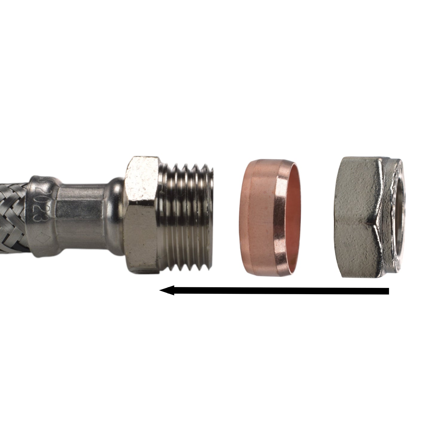 Polished Brass 13mm Barb Tap FULL Connection Kit x2