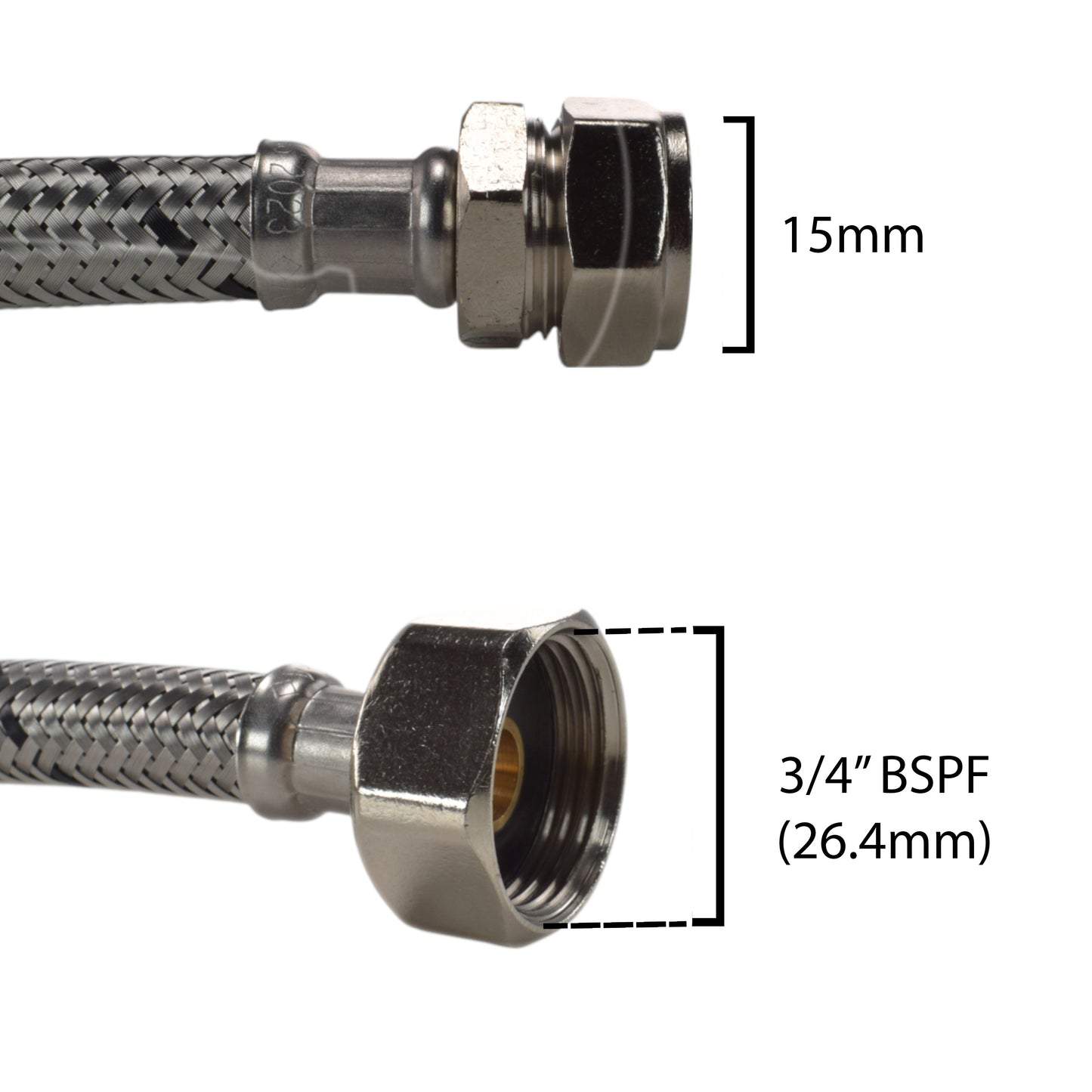 Polished Brass 13mm Barb Tap FULL Connection Kit x2