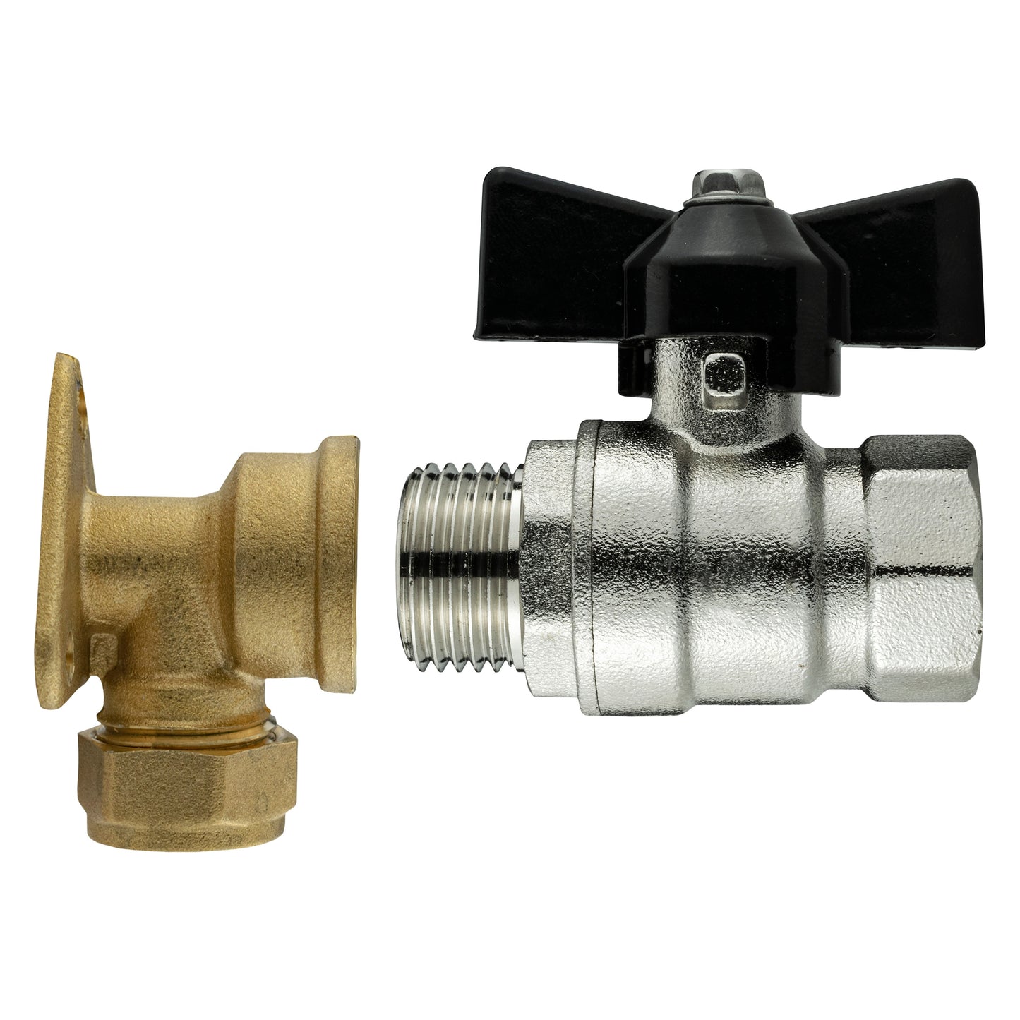 15mm Brass Wall Flange Kit with 1/2" BSP Bib Valve