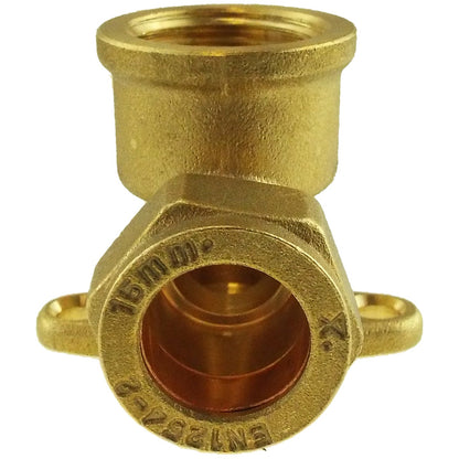 15mm Brass Wall Flange Kit with Bib Valve + Click Lock