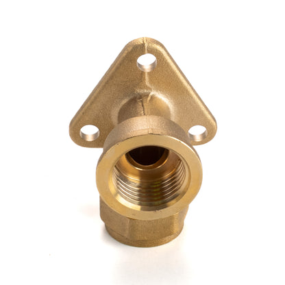 15mm Brass Wall Flange Kit with Extended Brass Chrome Tap 1/2" Barb