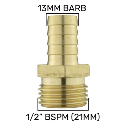 Water Butt Kit ½” BSP with Lever Valve and 13mm Brass Barb
