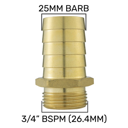 25mm Brass Barb with BSPF-Quick Connect Valve & Hose Connector Lock