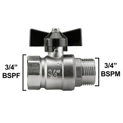 Wall Flange Kit 32mm MDPE + Bib Valve + Click Lock Male Lime