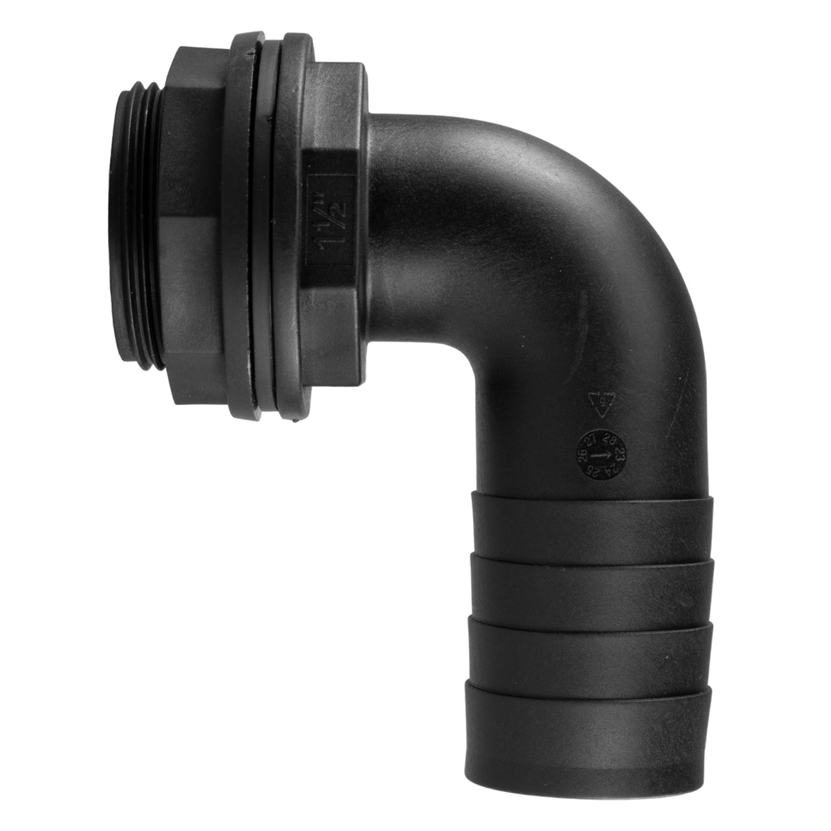Tank Connector 90 Degree with Washer & Nut 2"BSPM - 2" Barb