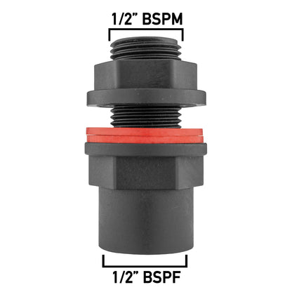 Water Butt Kit 1/2" with Lever Tap Hose Barb and Lever Lock