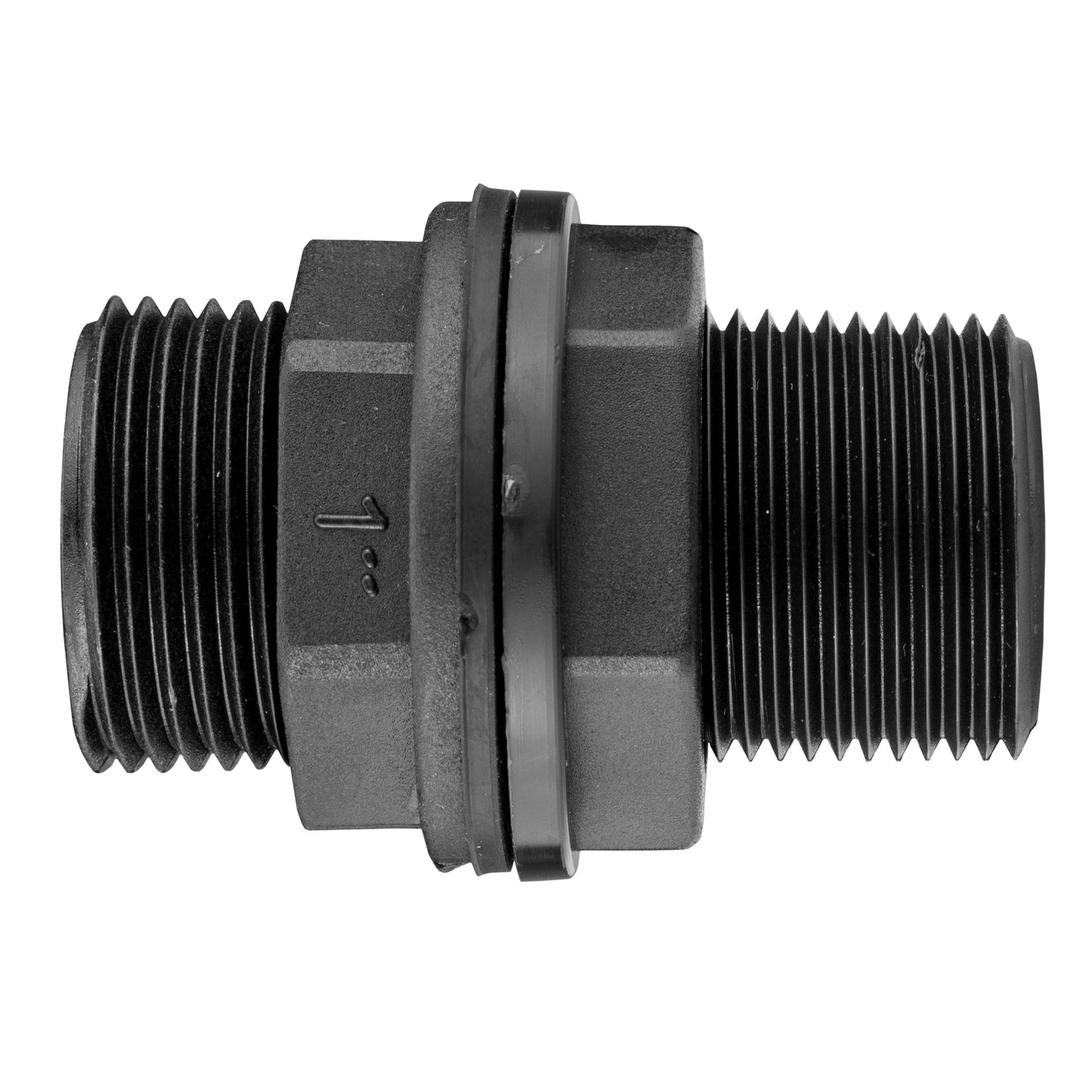 1” BSP Water Butt Fitting with Lever Valve and 25mm Barb Elbow