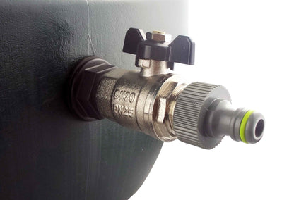 Water Butt Kit 3/4” BSP with Metal Bib Valve and Quick Connect Outlet