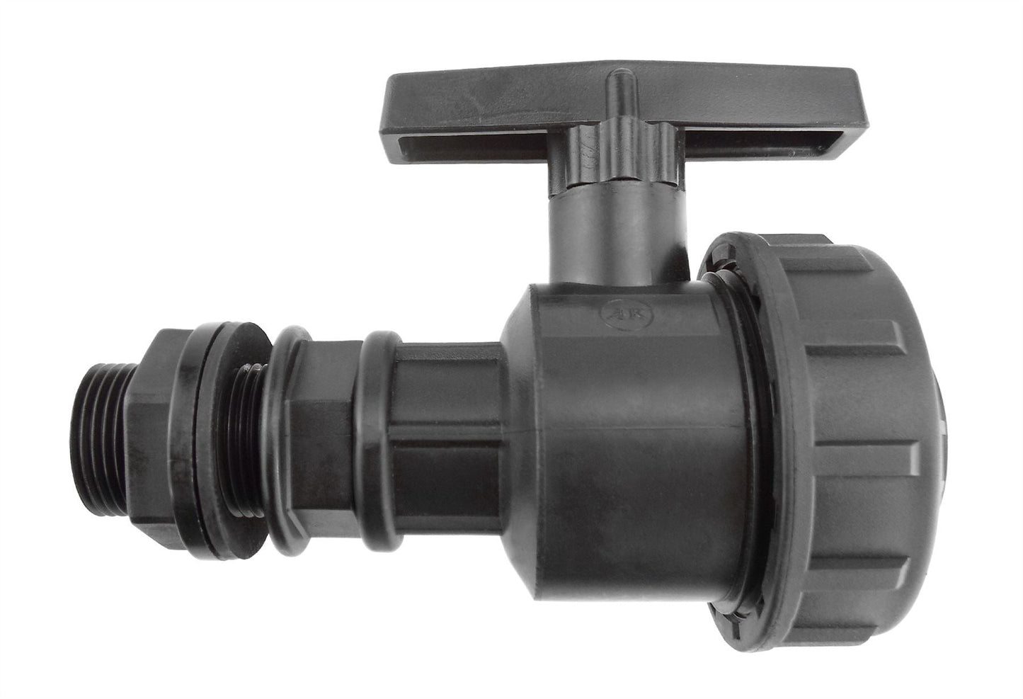 ¾” BSP Water Butt Fitting with ¾” BSPF Full Flow PP Valve