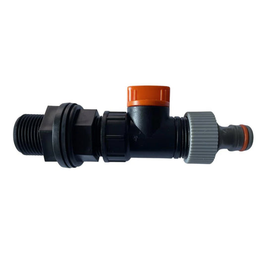 Water Butt Kit 3/4" With Valve and Male Snap On