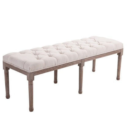 Longline Vintage Ottoman Bench With Wooden Frame