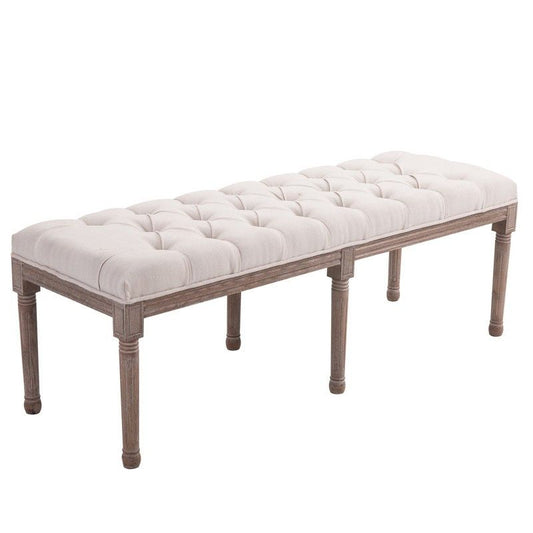 Longline Vintage Ottoman Bench With Wooden Frame