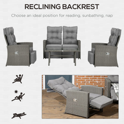 4-Piece Rattan Garden Furniture Sets