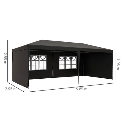 6 x 3m Half-Open Garden Gazebo