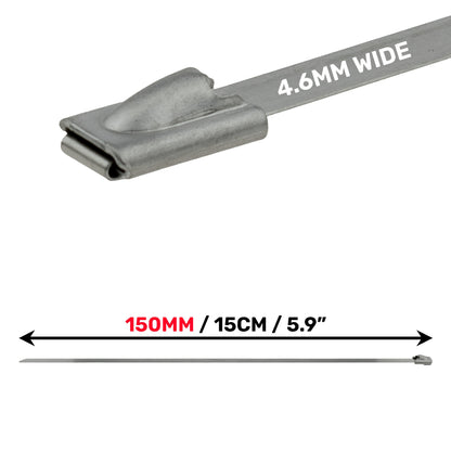 Stainless Steel Cable Ties 4.6mm x 150mm