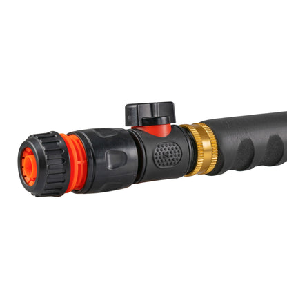 75cm Garden Watering Lance with Quick Connect Valve (Black) and Hose Connector