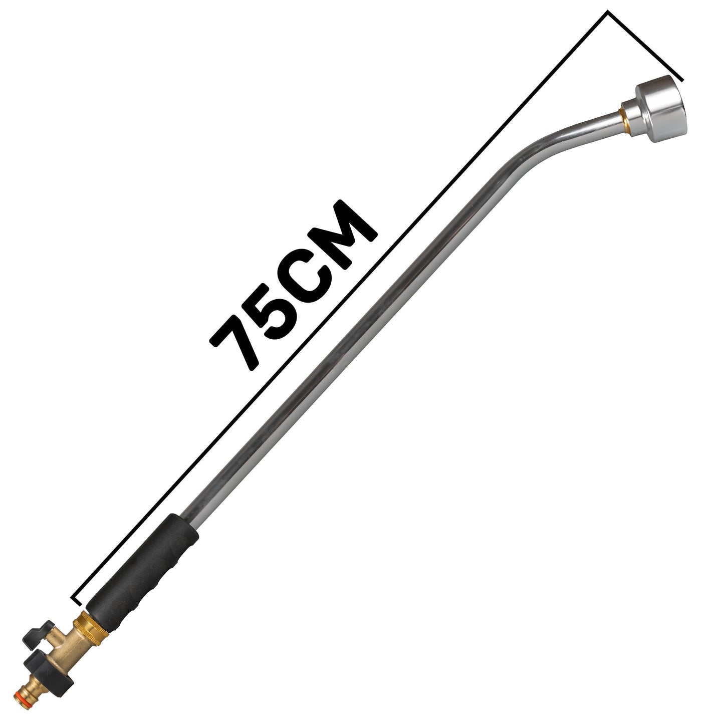 75cm Garden Watering Lance with Brass Valve and Quick Connect Male